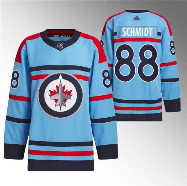 Mens Winnipeg Jets #88 Nate Schmidt Light Blue Anniversary Primegreen Stitched Jersey Dzhi